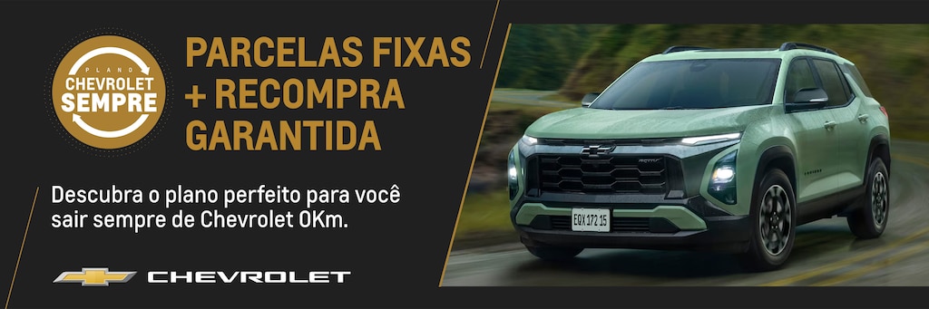 Na Absoluta você pode sair sempre de Chevrolet 0km com o plano Chevrolet Sempre